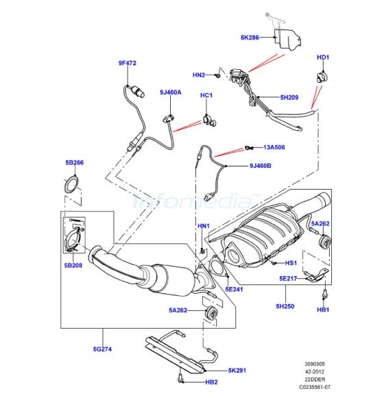 Καταλύτης και DPF Range Rover Evoque 2200cc Diesel Model2012-