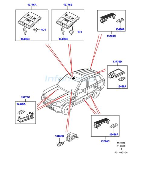 Πλαφονιέρες range rover sport model 2005 - 2009