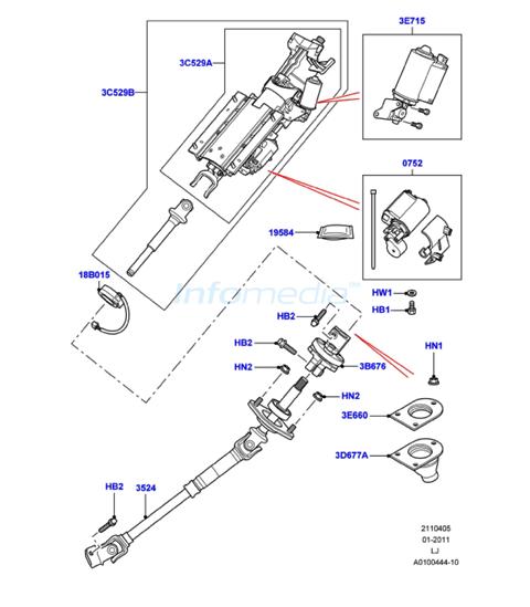 Αξονας τιμονίου καο μοτέρ ηλεκτρικά Range rover lt322 Model2002-05