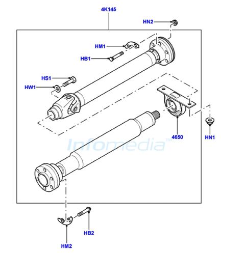 Αξονας κεντρικός οπίσθιος Range rover 4400cc v8 Model2002-09