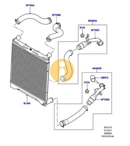 intercoolair και κολάρα Range Rover 3600cc V6 diesel