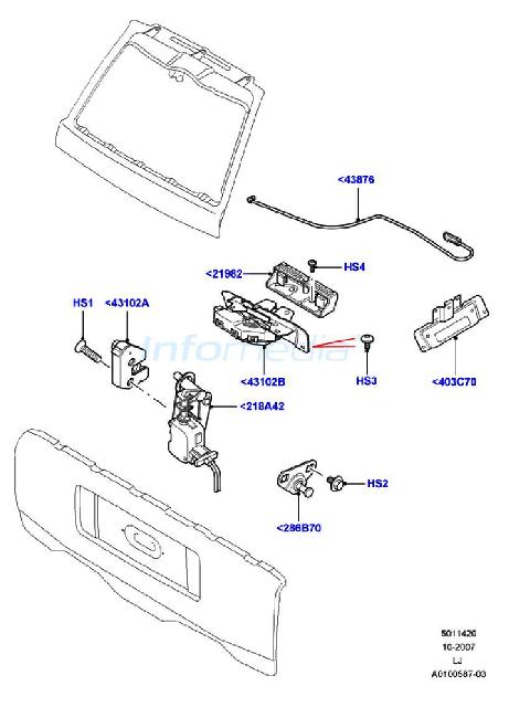 Κλειδαριές 5ης πόρτας Range Rover LT322 Model2002-09