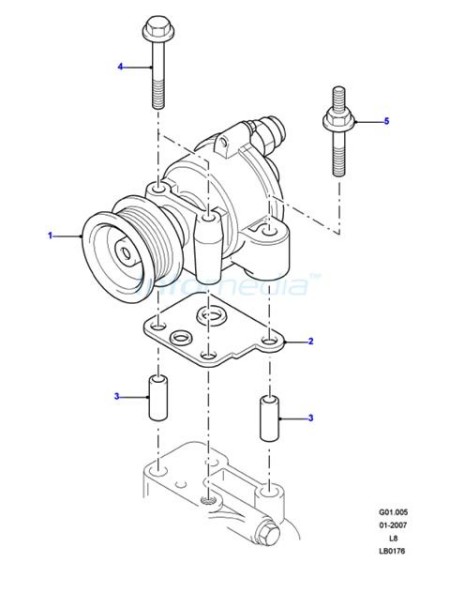 Αντλία υποπίεσης σερβό (exhauster vacum) land rover 90 - 110 td5 m07-