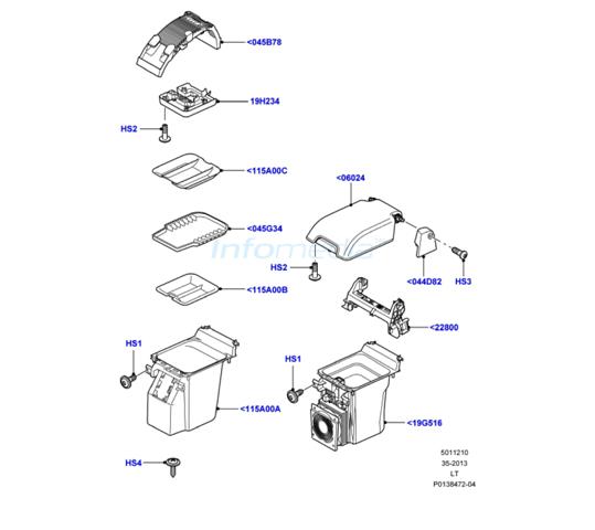 Καπάκι και βάση κονσόλας Range Rover Sport Model 2005-09