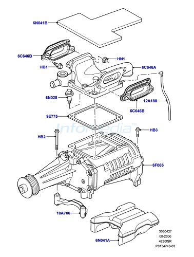 Φλάτζες και τσιμούχες κομπρέσορα μηχανής Range Rover 4200cc V8 -Model2009