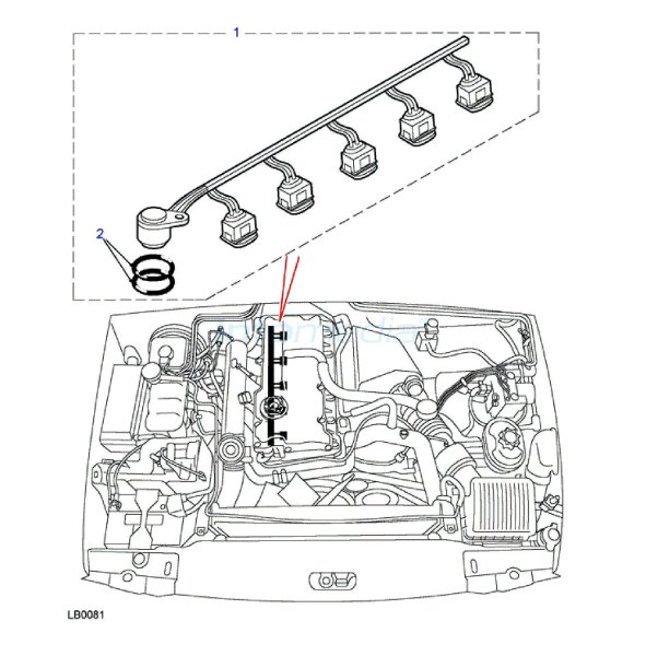 Πλεξούδα μπεκιέρας μηχανής Land Rover 90-110 TD5 -Model2006