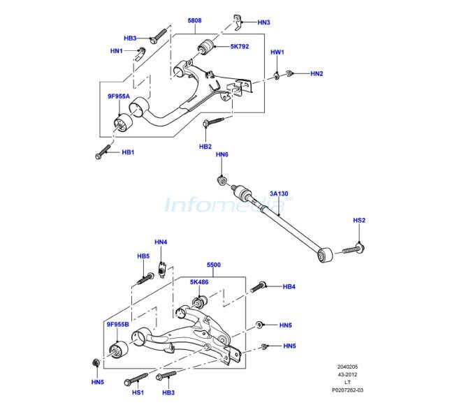 Ψαλίδια και συνεμπλόκ και κόντρα πίσω Range Rover Sport Model2010-13
